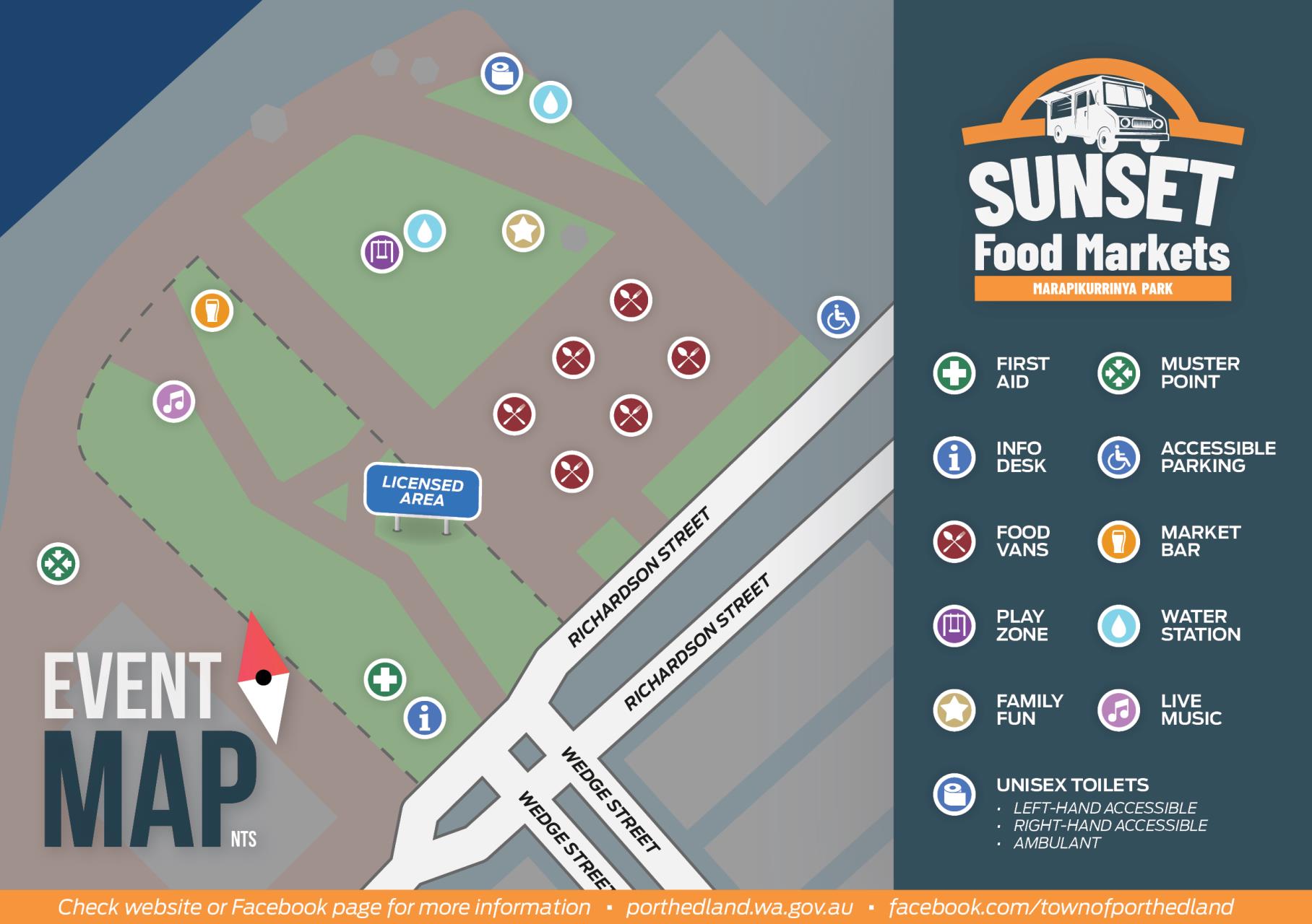 Sunset Food Market Event Map