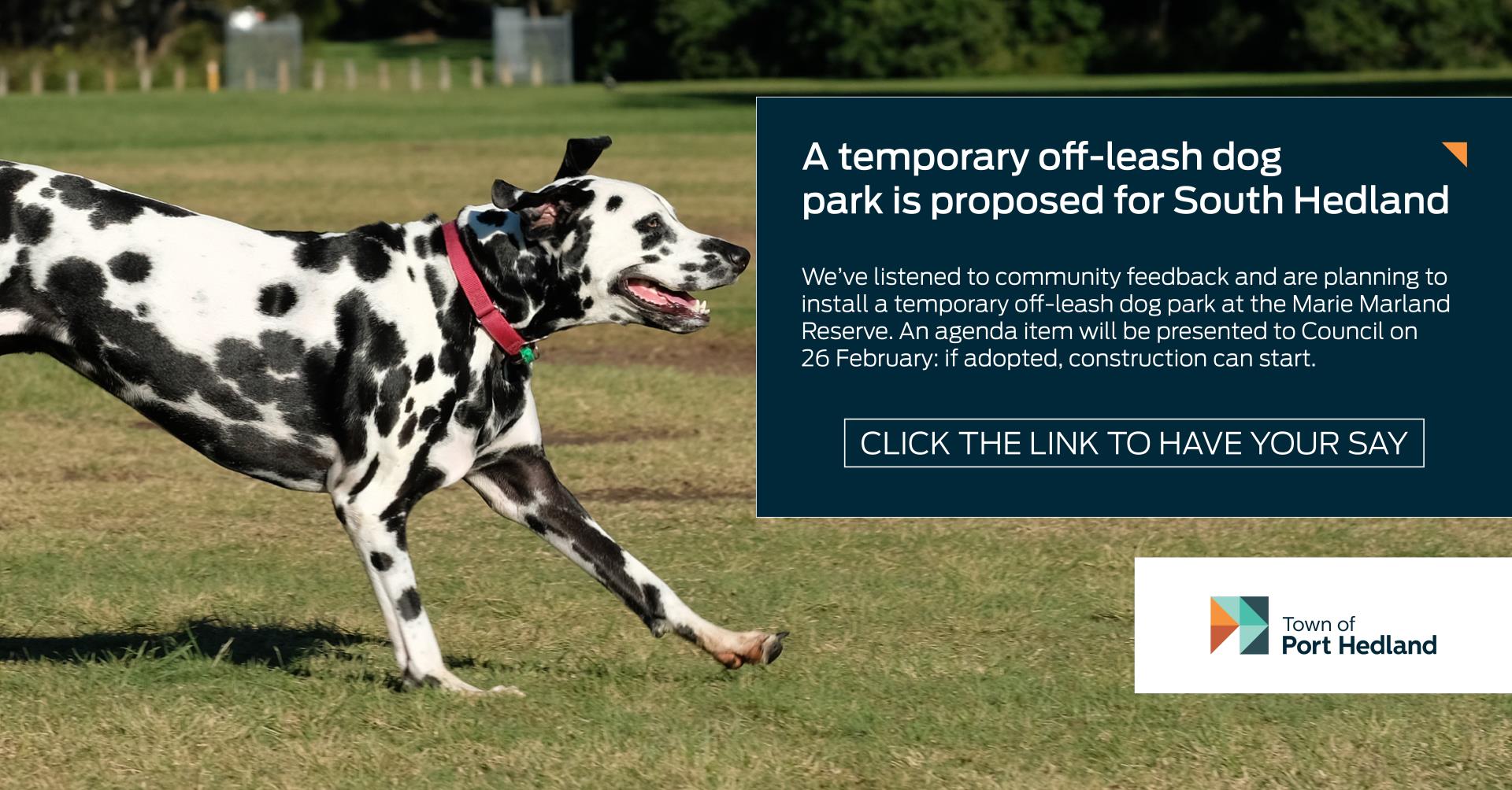 Have Your Say on Off-leash Dog Park in South Hedland